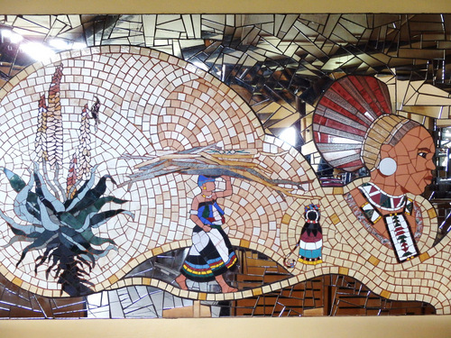 Tribal Customs and Life Art Mosaic.